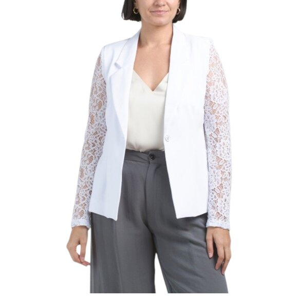 NANETTE LEPORE Jacket With Lace Sleeves - Picture 1 of 2